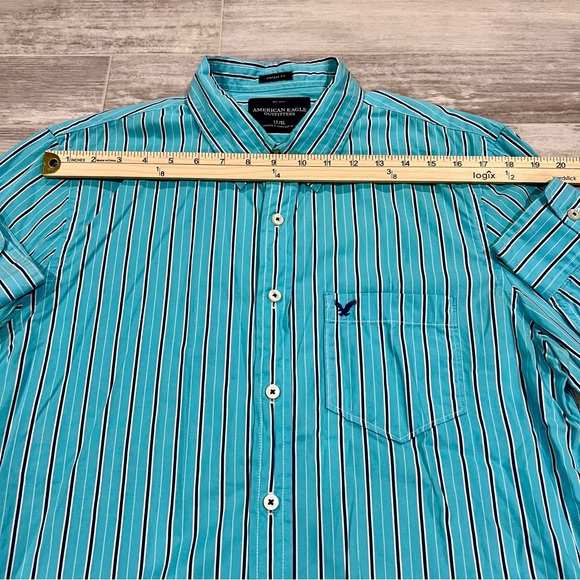 AMERICAN EAGLE Men's Size Large Tall Striped Shirt Vintage Fit. See‎ Description - Picture 6 of 14